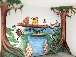 bedroom for children!  mural in process!