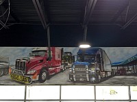 paintings in gas station store